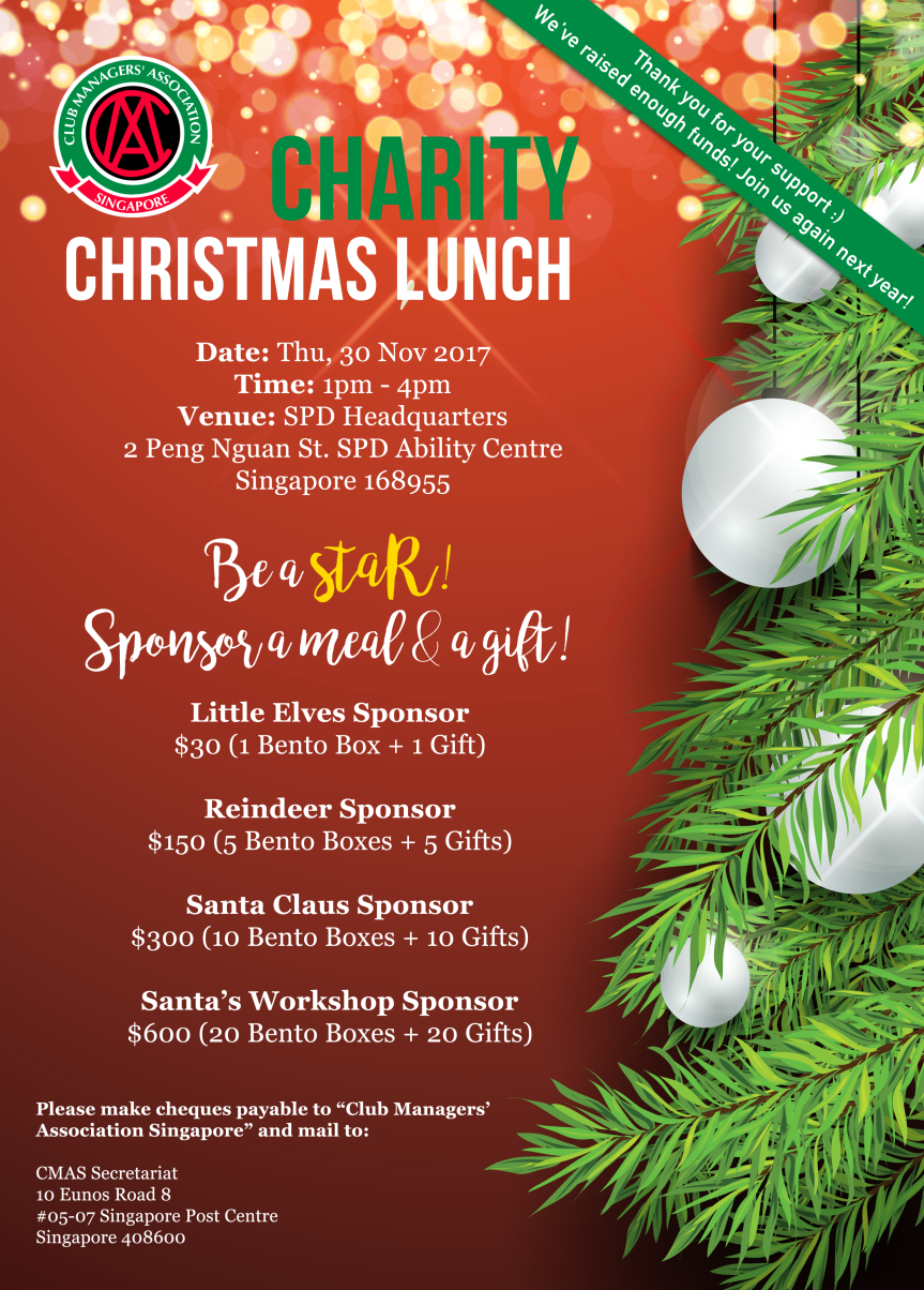 Charity Christmas Lunch Sponsorship Appeal